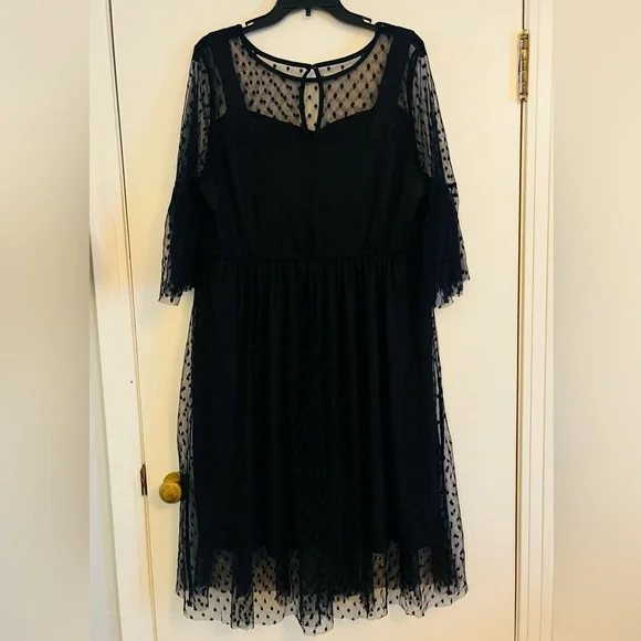 Cocktail style Lane Bryant black polka dot dress - Picture 4 of 6